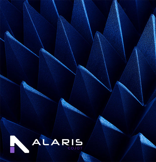 Acoustic foam with Alaris COJOT logo